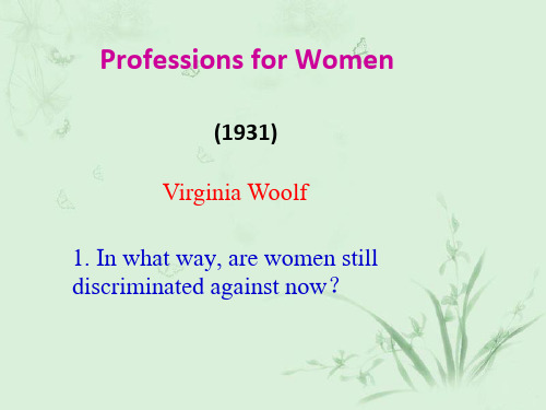 Profession for Women (女人的职业)