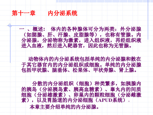 家畜解剖生理 第十一章 内分泌系