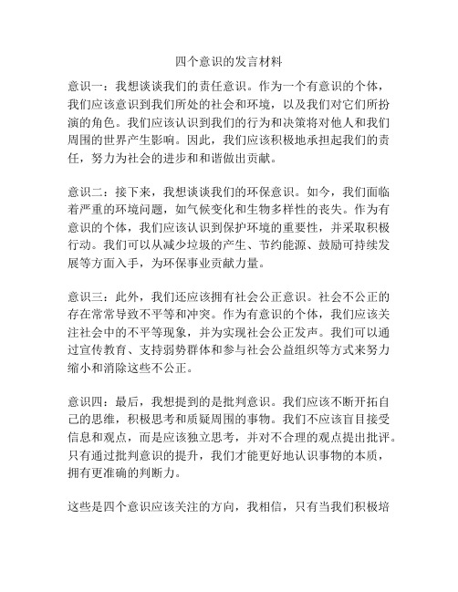 四个意识的发言材料