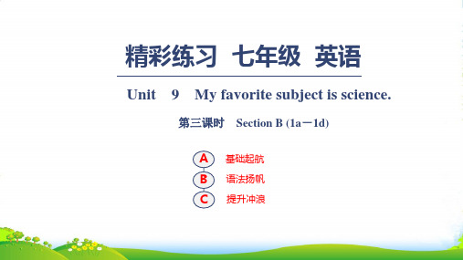 人教版七年级英语上册习题课件：Unit 9 第三课时 Section B (1a1d)