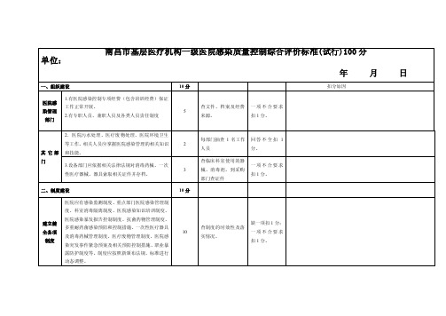 基层院感检查标准