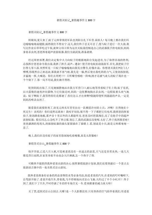 初中作文：暑假灭蚊记_暑假趣事作文800字