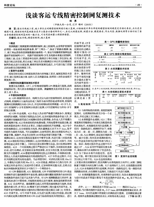 浅谈客运专线精密控制网复测技术