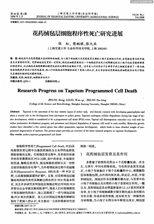 花药绒毡层细胞程序性死亡研究进展