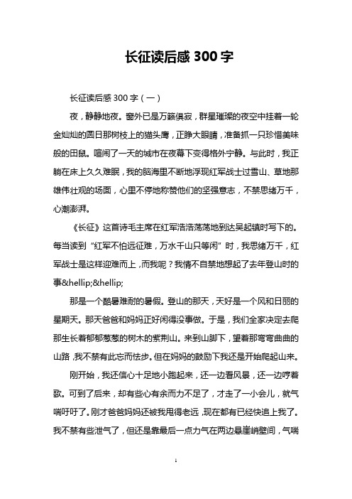 长征读后感300字