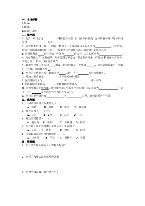 (完整版)鱼类学试卷