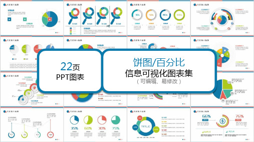 多彩饼图百分比PPT模板