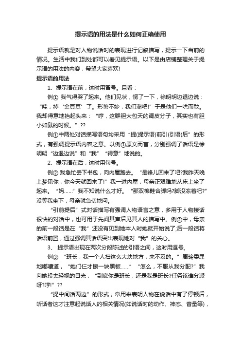 提示语的用法是什么如何正确使用