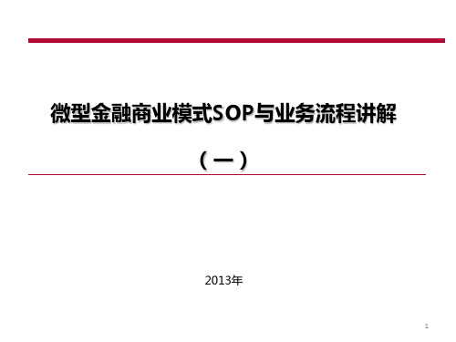 微型金融商业模式SOP与业务流程讲解