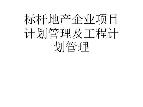 标杆地产企业项目计划管理及工程计划管理