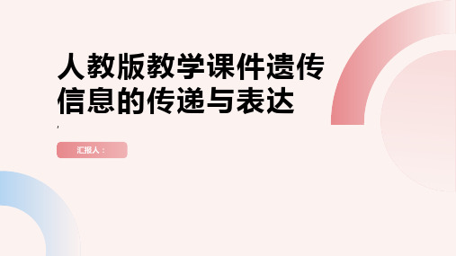 人教版教学课件遗传信息的传递与表达