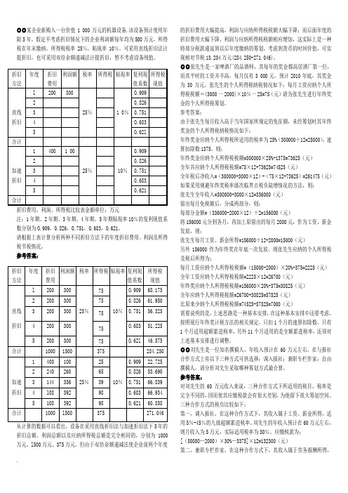 电大《纳税筹划》期末复习题汇总