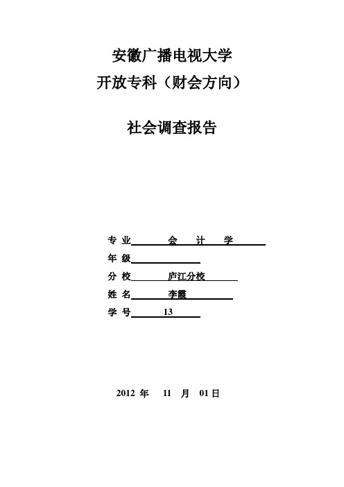 社会调查报告(会计专业)