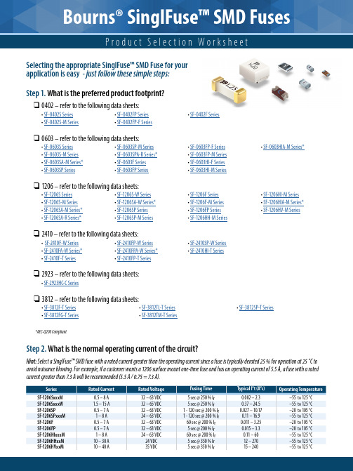 SinglFuse SMD熔断器选择指南说明书