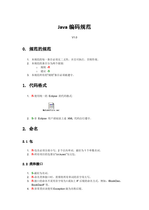 Java编码规范