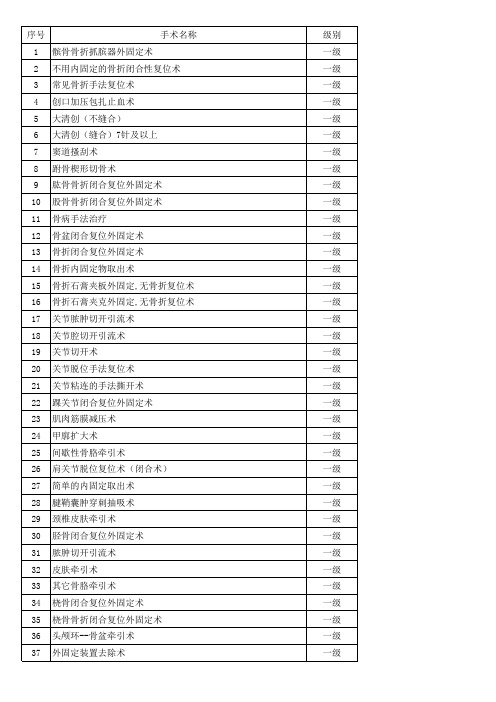 3-骨科手术分级目录