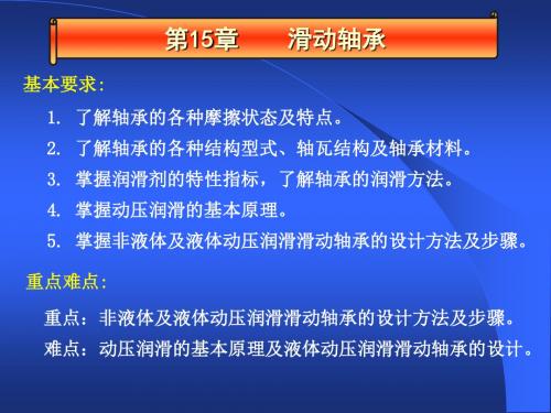 机械设计基础课件第15章滑动轴承