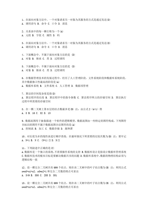 2014陕西省NCRE二级VB一点通科目一