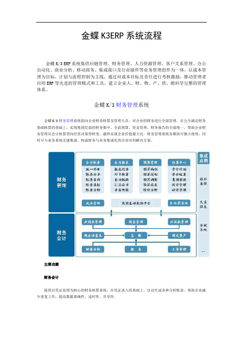 金蝶k3erp系统流程