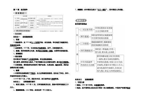 2020-2021学年高一历史人教版必修1学案：第16课 抗日战争 Word版含解析