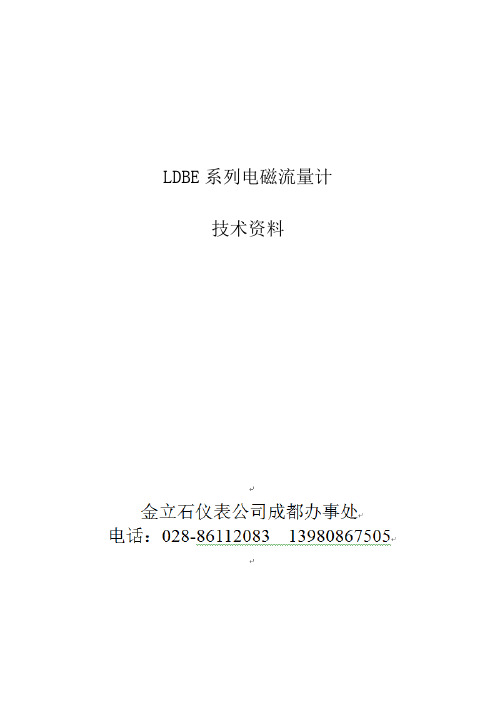 LDBE系列电磁流量计技术资料