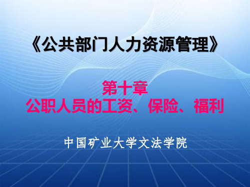 10 第十章 公职人员的工资、保险与福利(x)