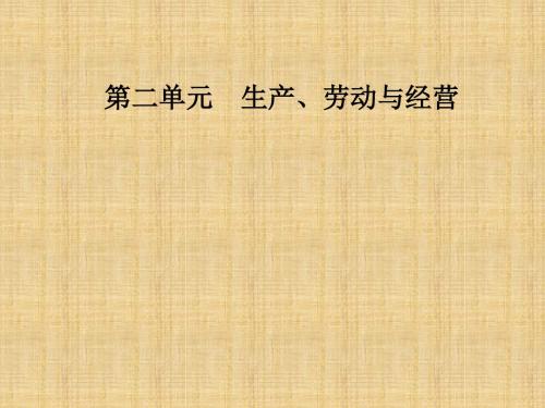 高中政治 第二单元 生产、劳动与经营 第五课 企业与劳动者 第一框 企业的经营名师课件 新人教版必修1