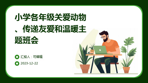 小学各年级, 关爱动物,传递友爱和温暖,主题班会ppt