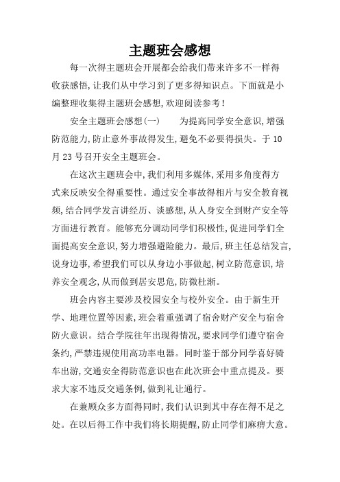 主题班会感想