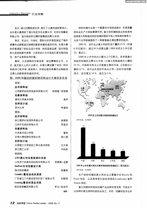 意大利制造的纺纱机械：对生产高质量纺织品至关重要