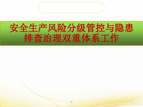 安全生产风险分级管控与隐患排查治理双重体系工作ppt课件