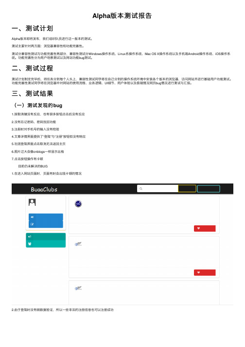 Alpha版本测试报告