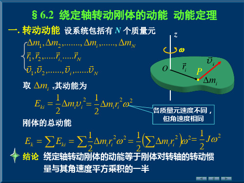 绕定轴转动刚体的动能__动能定理