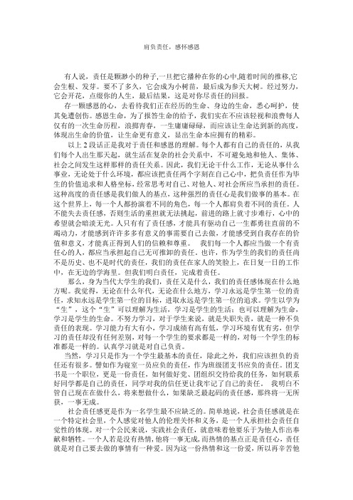 我 肩负责任满怀感恩