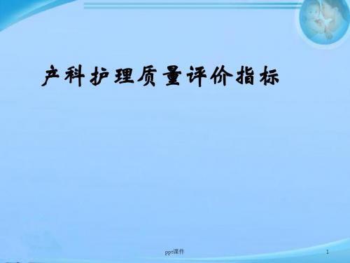 产科护理质量评价指标  ppt课件