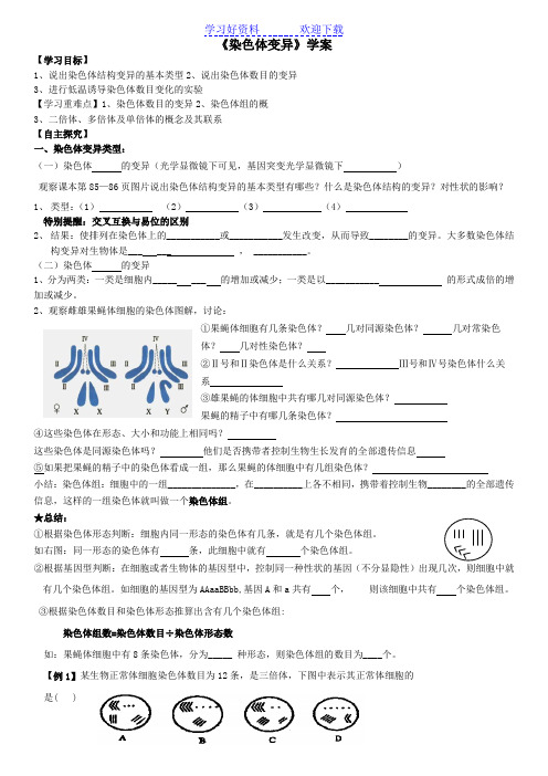 染色体变异 导学案