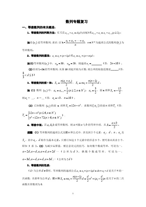 数列专题总复习知识点整理与经典例题讲解高三数学.pdf