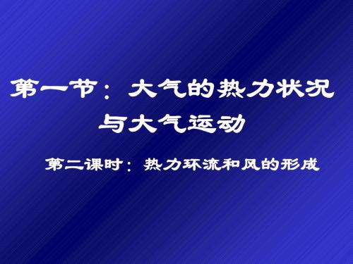 热力环流和风的形成 PPT课件 人教课标版