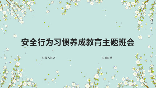 安全行为习惯养成教育主题班会课件(共30张PPT)