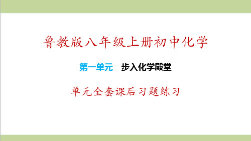 鲁教版八年级上册化学 第1单元 步入化学殿堂 全章课后习题重点练习课件