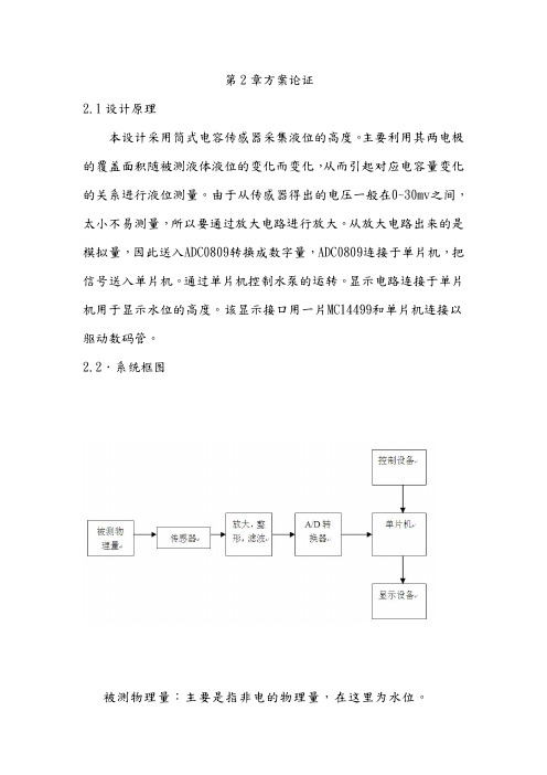 基于单片机的电容式液位传感器设计说明