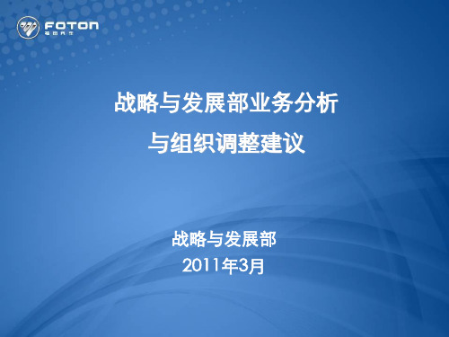 战略和发展部业务分析和组织调整建议.-文档资料