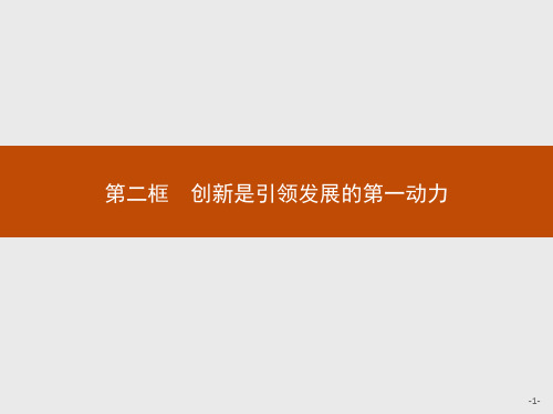 高中思想政治必修第四册精品课件 第三单元思想方法与创新意识 第十课第二框创新是引领发展的第一动力