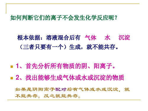 初中化学专题复习之溶液共存问题气体干燥