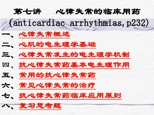 第六讲心律失常的药物治疗【50页】