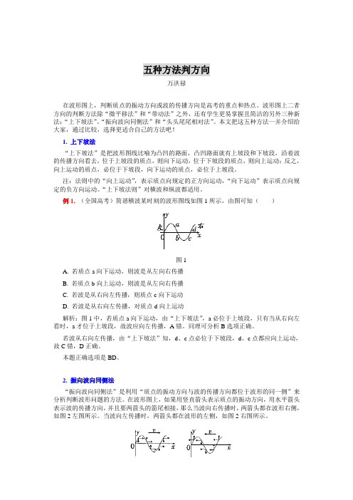 (完整版)波的振动和传播方向的判断方法