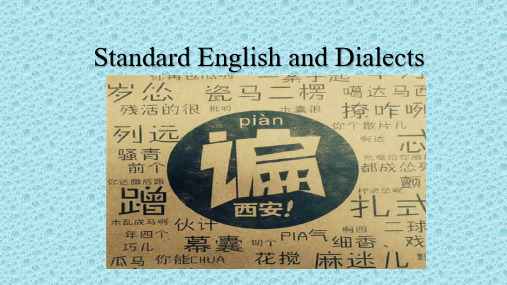 高中英语赛课课件 Standard English and Dialects 10