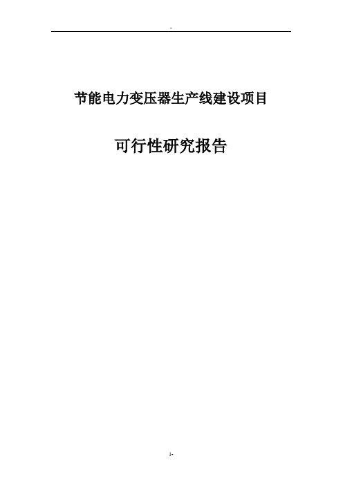 节能电力变压器生产线建设项目可行性研究报告