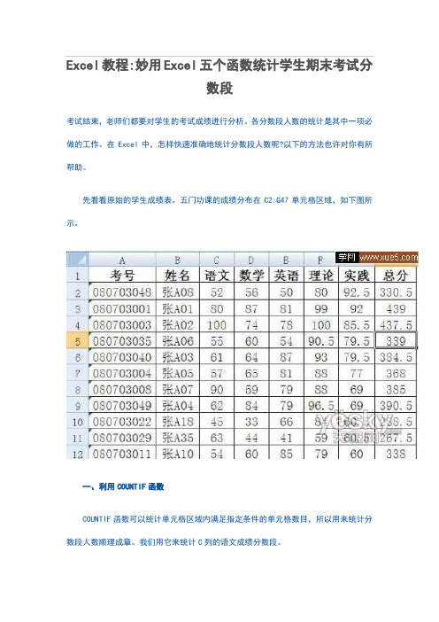 如何使用Excel函数统计各分数段的人数(五种方法)