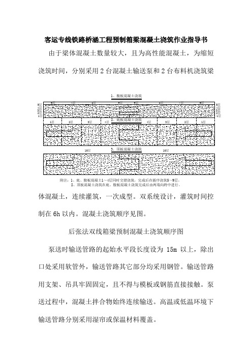 城际高铁工程预制箱梁混凝土浇筑作业指导书